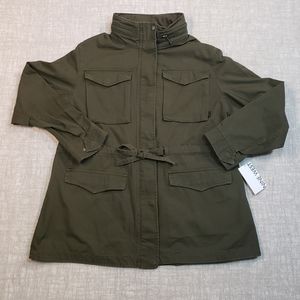 NWT Nine West Olive Green Cargo Utility Jacket Size XL